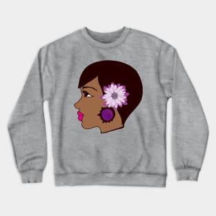 Black Queen Flower Women Summer Apparel Crewneck Sweatshirt